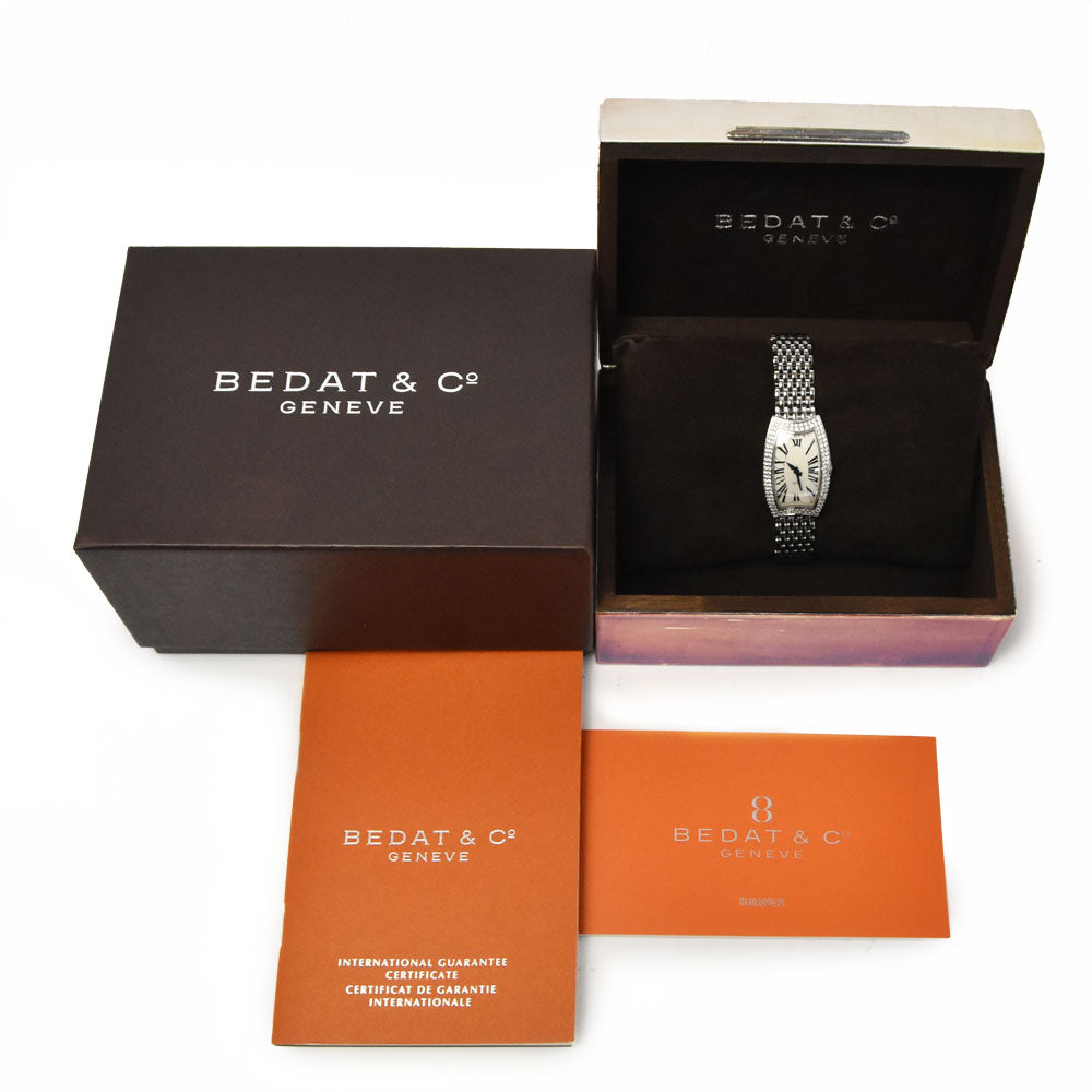 with paper BEDAT&Co NO.3 384.031.600 Diamond Bezel Silver Dial Quartz Ladies
 Watch C#144203