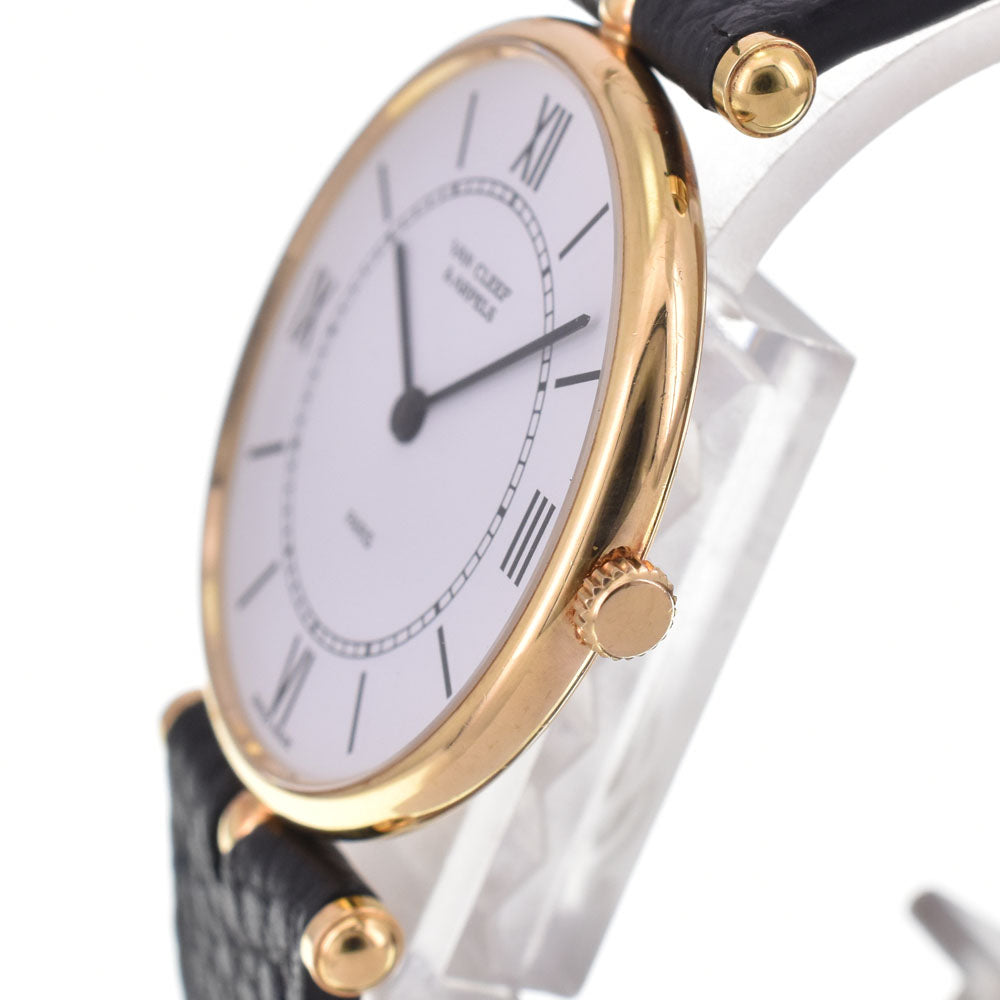 Van Cleef & Arpels La collection 18101 K18YG / leather white Dial Quartz Men's
 Watch I#144209