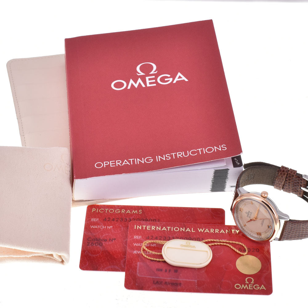 with paper OMEGA De Ville Prestige Co-Axial Date 424.23.33.20.09.001 Stainless Steel/K18RG Ivory Dial Automatic Men's
 Watch C#144213