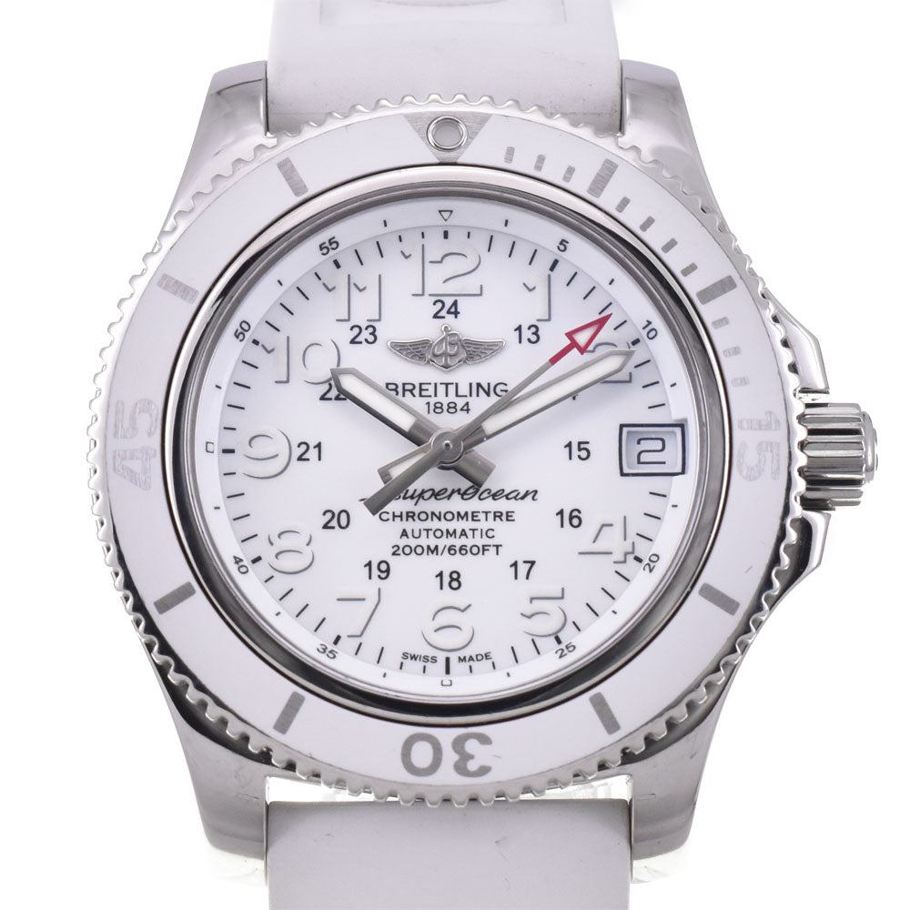 with paper BREITLING Super Ocean II A17312 Date white Dial Automatic Ladies
 Watch C#144217