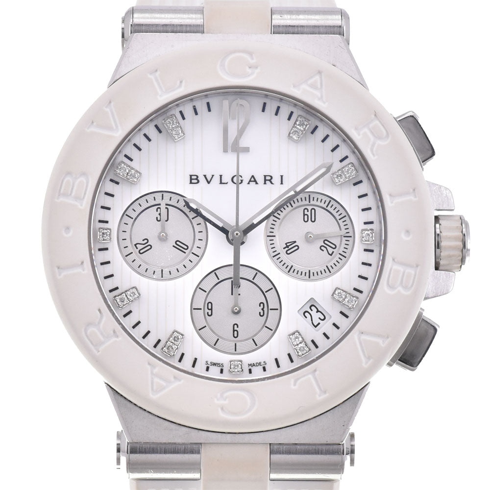 BVLGARI Diagono Chronograph DG40WSWVDCH/11 19P Diamond White / Silver Dial Automatic Men's
 Watch B#144219
