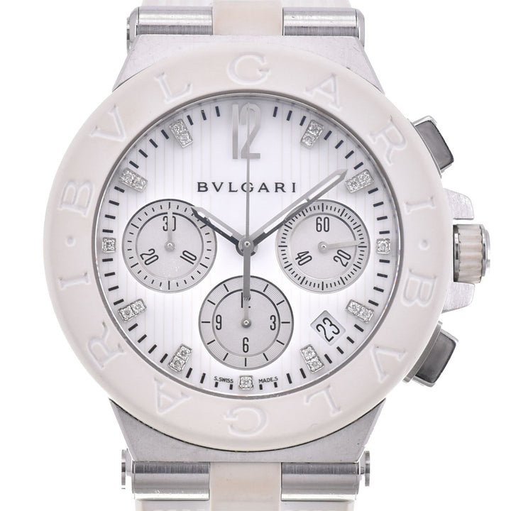 BVLGARI Diagono Chronograph DG40WSWVDCH/11 19P Diamond White / Silver Dial Automatic Men's
 Watch B#144219