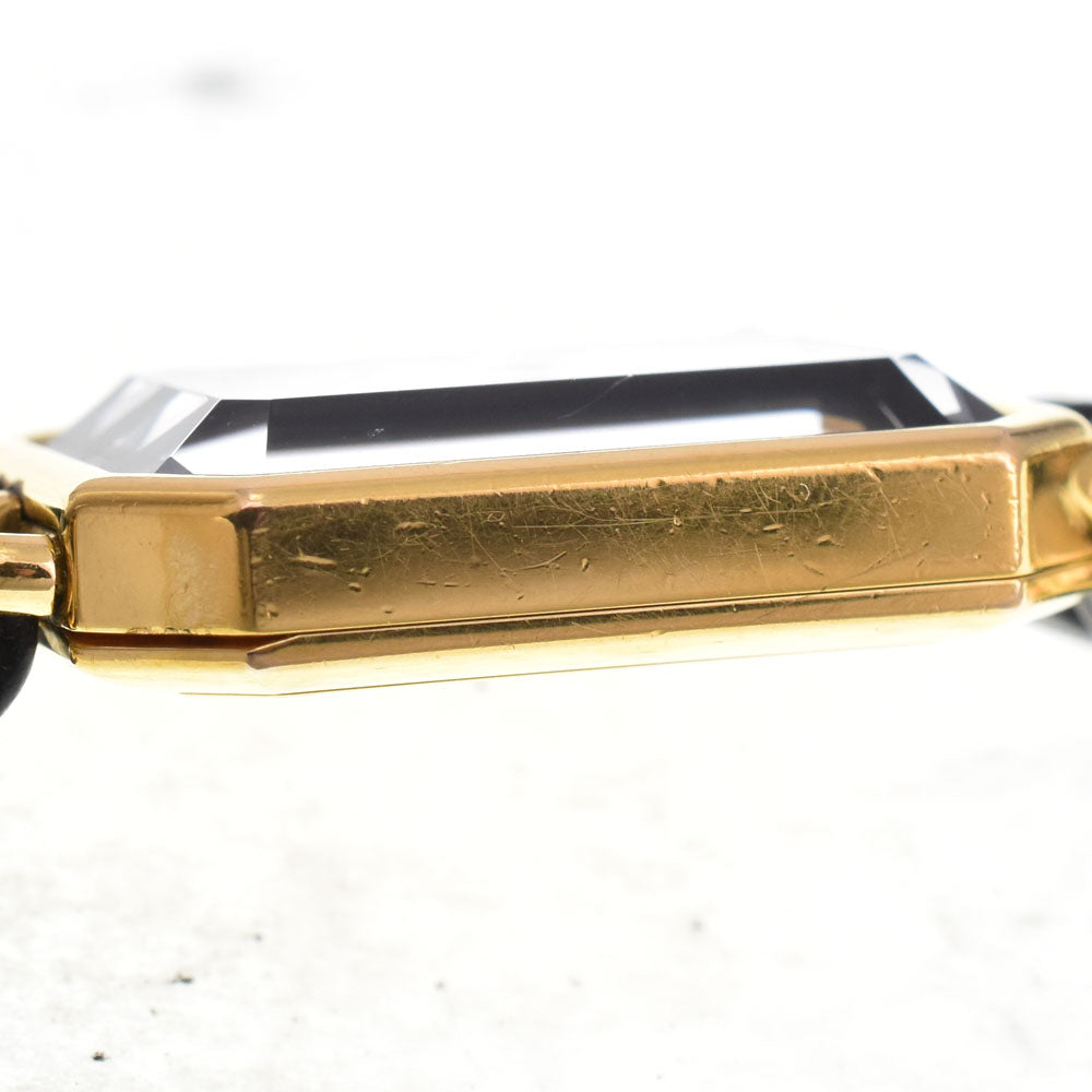 CHANEL Premiere L H0001 Gold Plated / Leather black Dial Quartz Ladies
 Watch C#144220