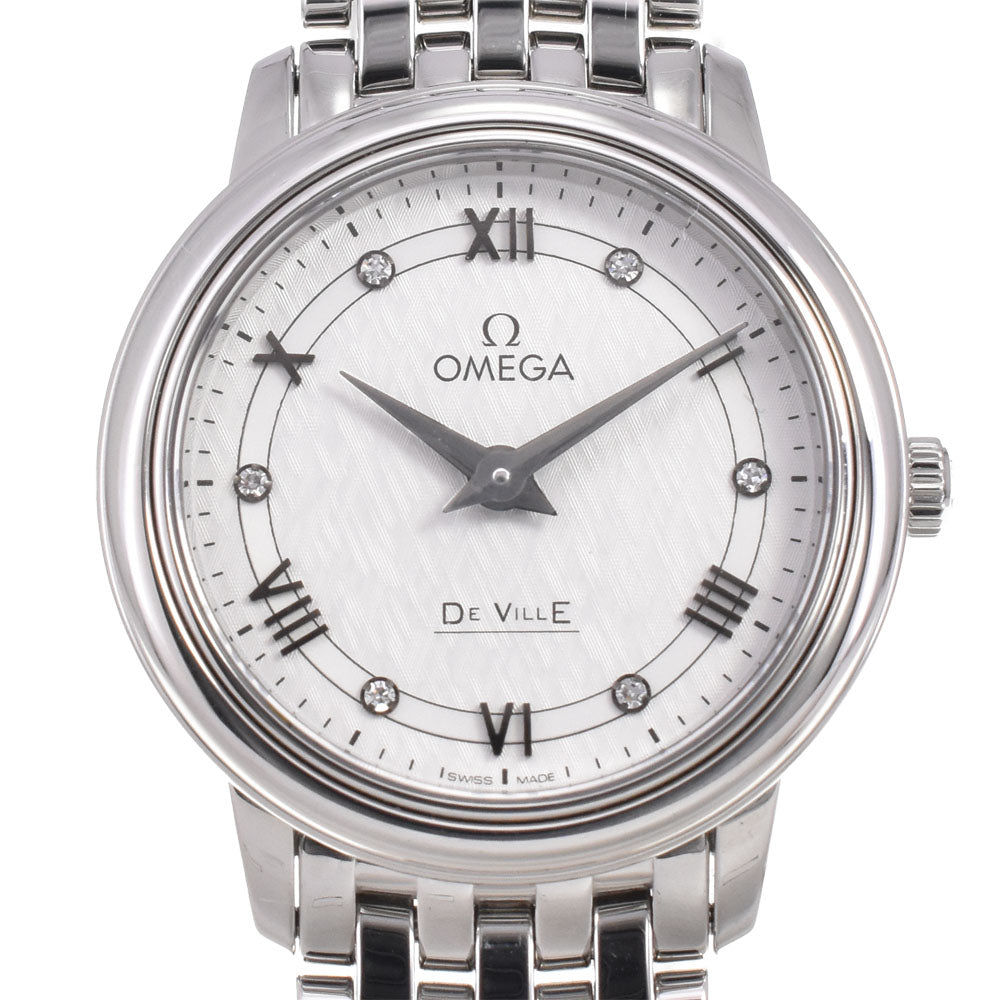 OMEGA De Ville Prestige 424.10.27.60.52.002 6P diamond Silver Dial Quartz Ladies
 Watch B#144221