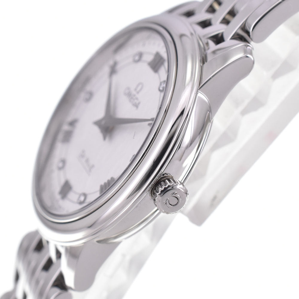 OMEGA De Ville Prestige 424.10.27.60.52.002 6P diamond Silver Dial Quartz Ladies
 Watch B#144221
