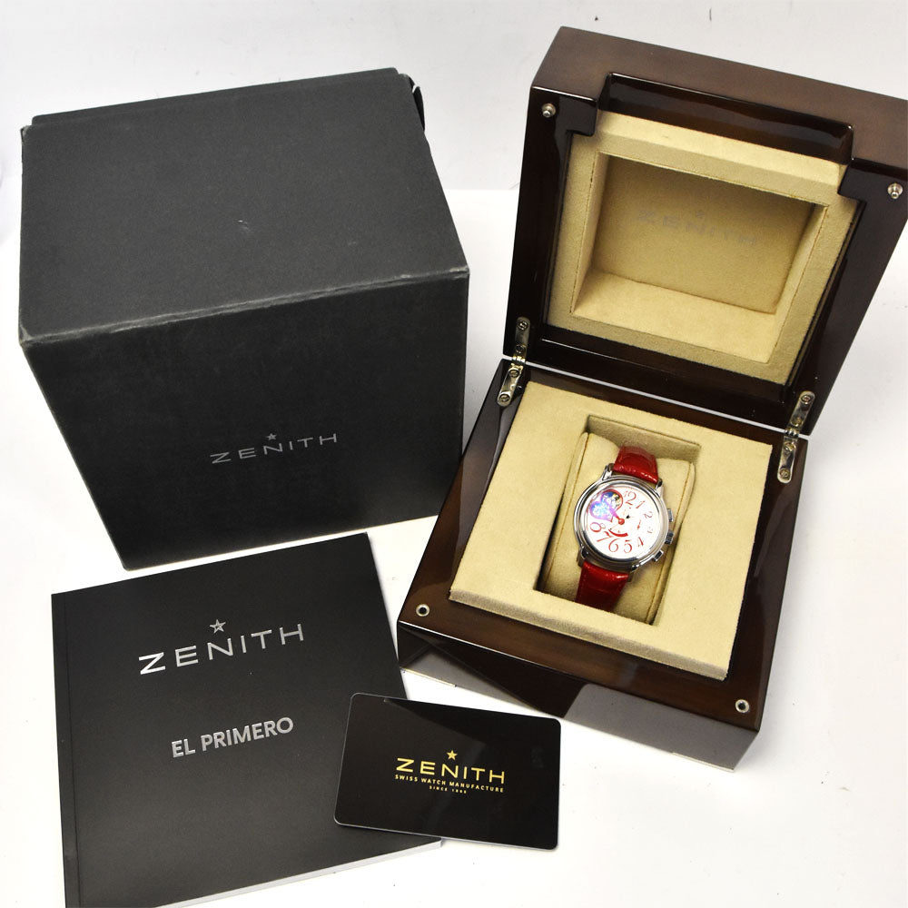 with paper ZENITH chrono master open heart 03.1230.4021 Power reserve Silver Dial Automatic Ladies
 Watch C#144223