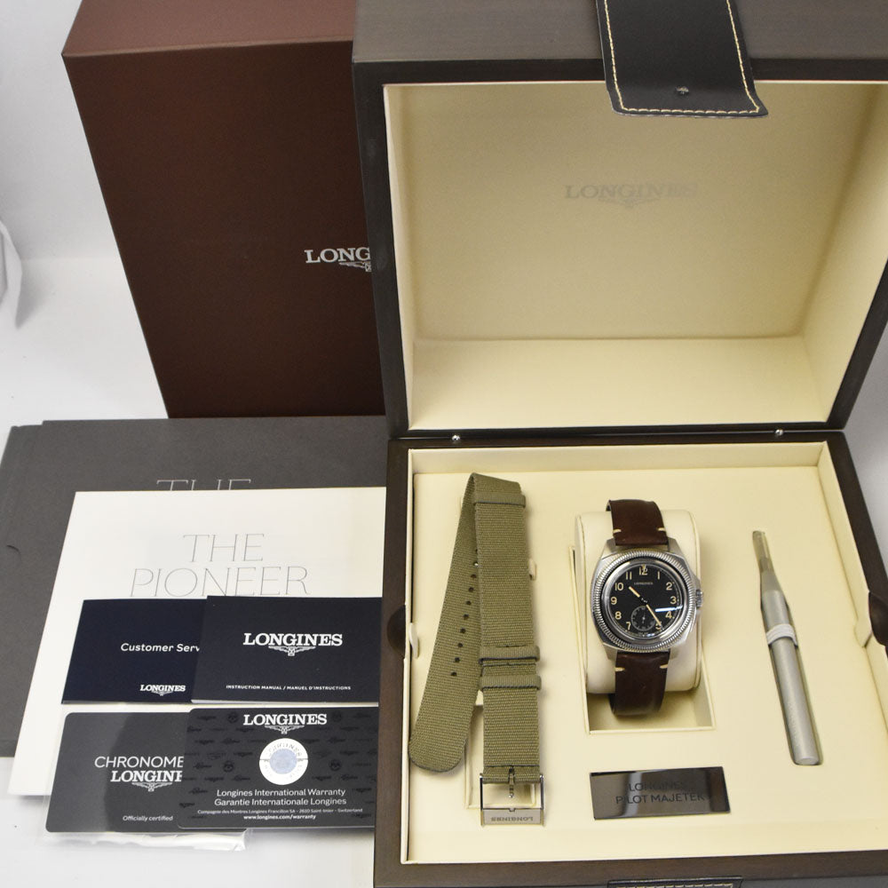 with paper LONGINES Pilot Majetec L2.838.4.53.9 black Dial Automatic Men's
 Watch B#144225