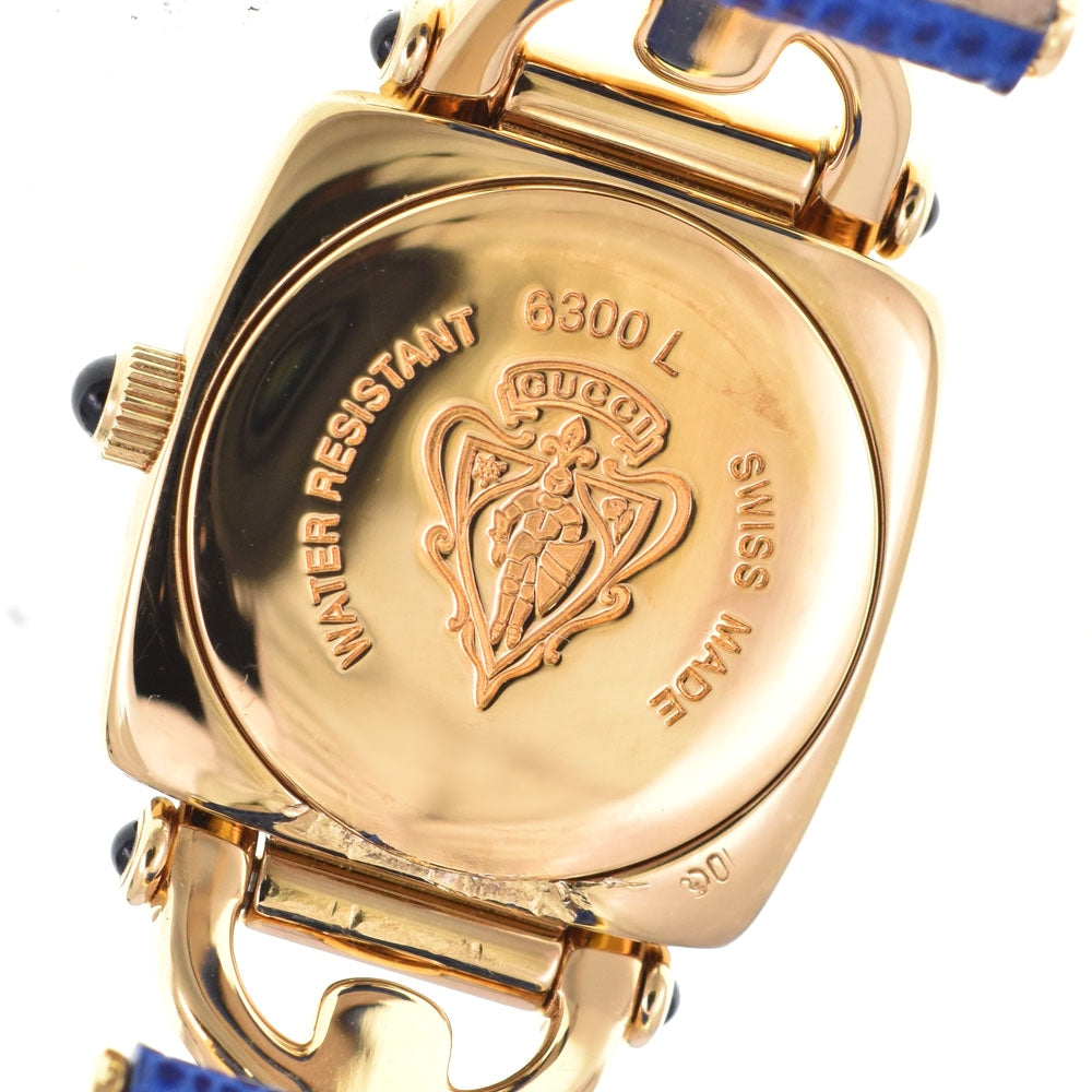 GUCCI Horsebit 6300L Gold Plated / Leather white Dial Quartz Ladies
 Watch C#144245