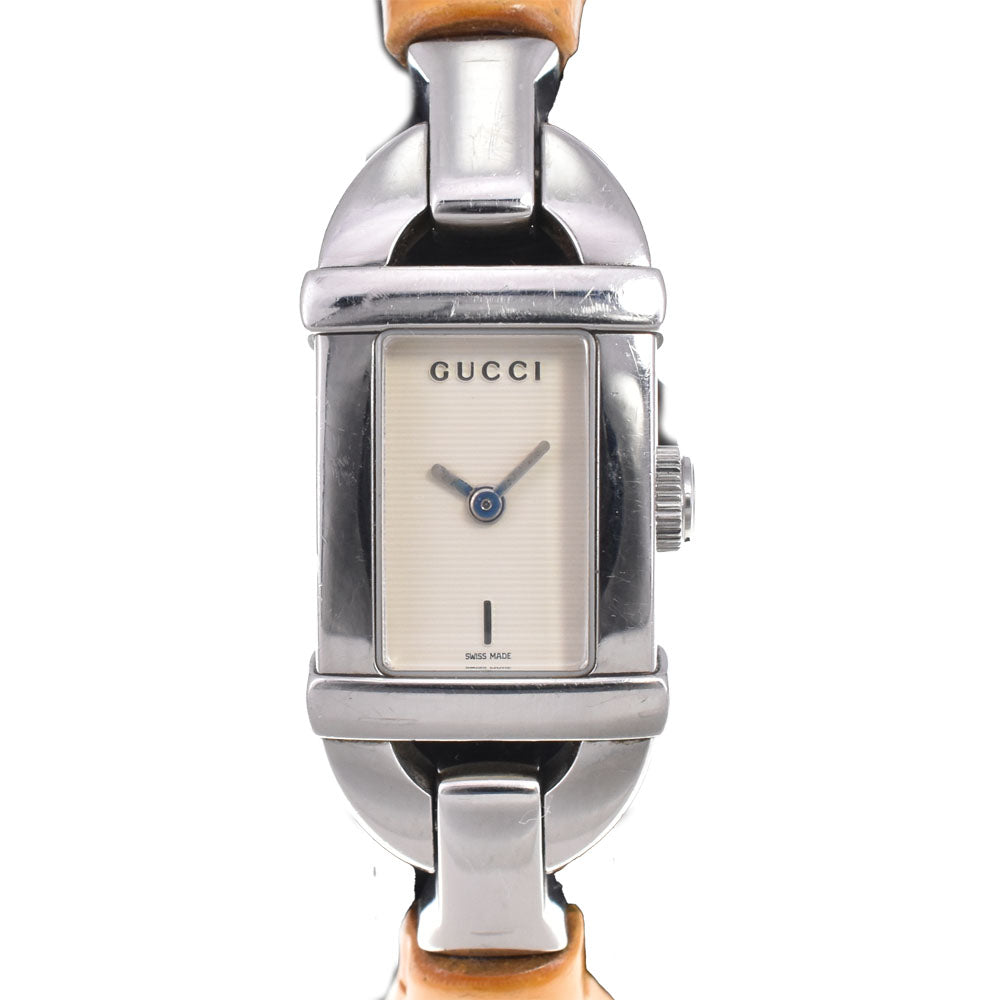 GUCCI 6800L Stainless Steel/Banpu Ivory Dial Quartz Ladies
 Watch C#144258