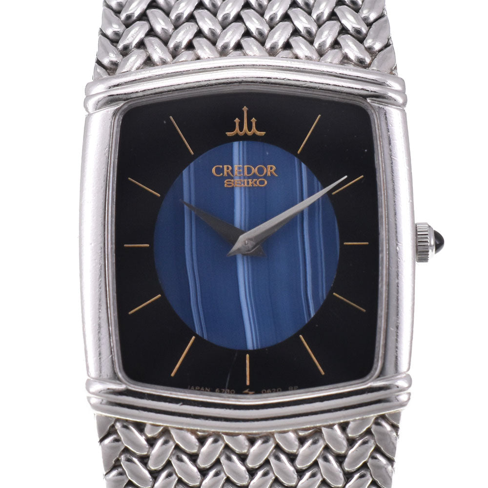 SEIKO CREDOR 6730-5340 Stainless Steel Black / blue Dial Quartz Ladies
 Watch C#144276