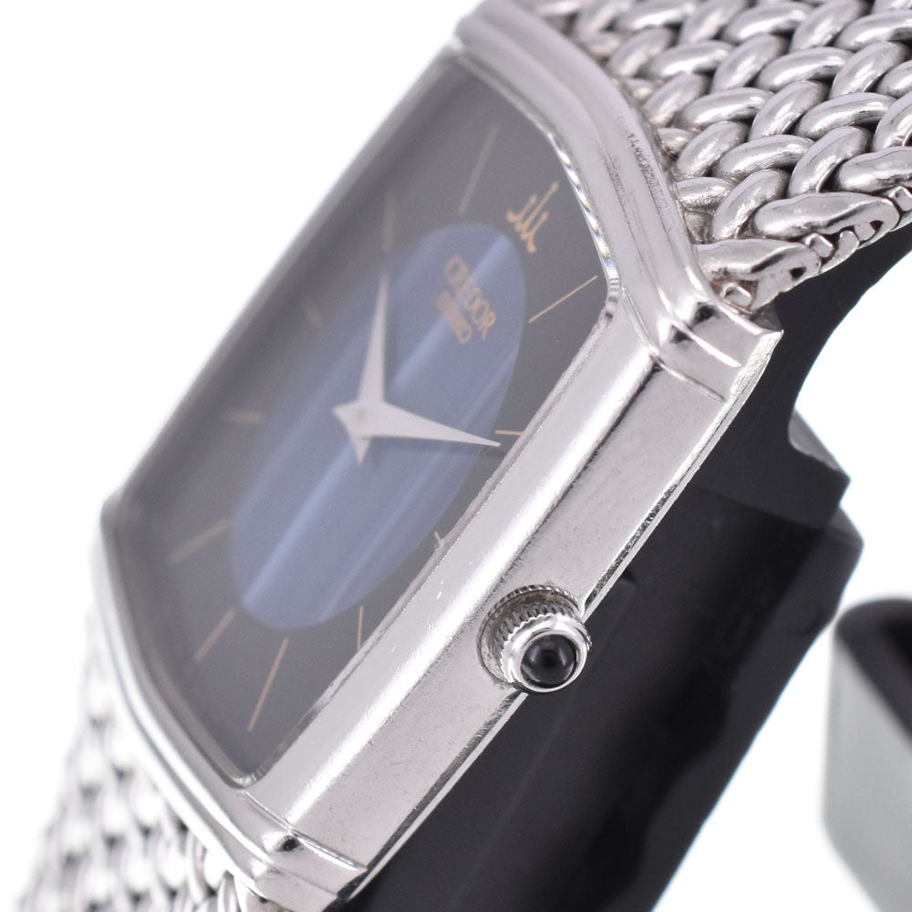 SEIKO CREDOR 6730-5340 Stainless Steel Black / blue Dial Quartz Ladies
 Watch C#144276