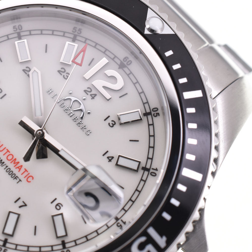 with paper HINDENBERG Mechanical Diver 300M white Dial Automatic Men's
 Watch C#144307