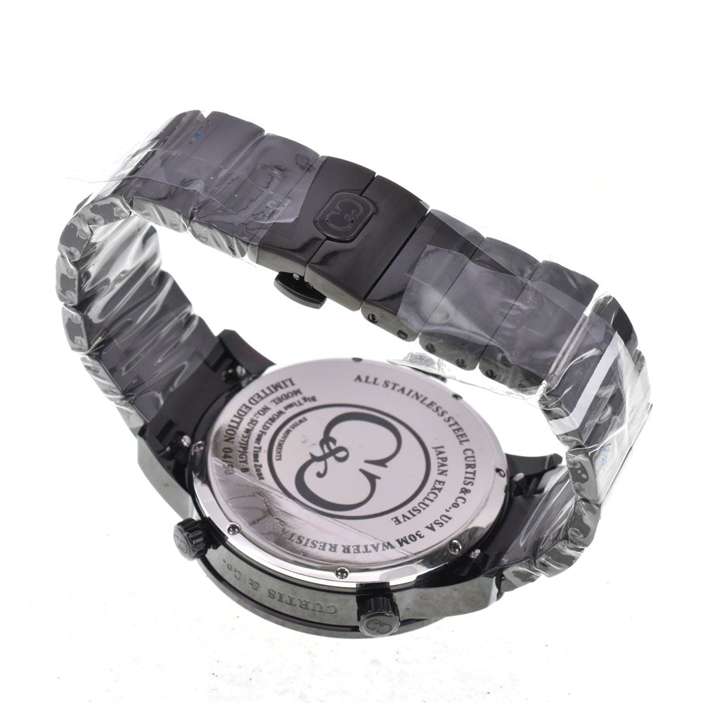 with paper Curtis& Co. big time world 4 time zones black Dial Quartz Men's
 Watch □#144308