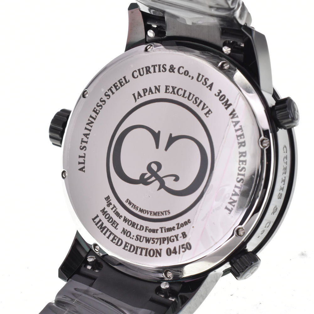 with paper Curtis& Co. big time world 4 time zones black Dial Quartz Men's
 Watch C#144308