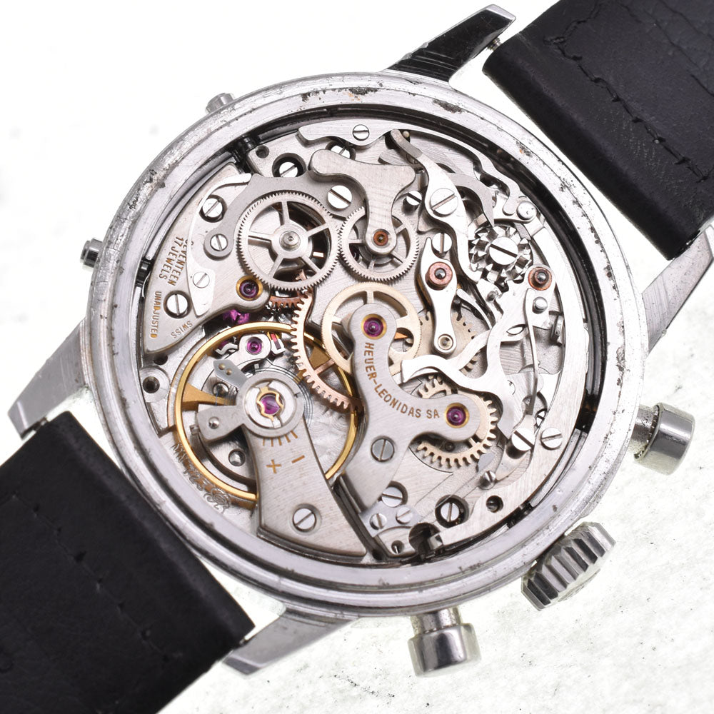 Heuer Carrera 2547 vintage Caliber Valjoux 723 Triple calendar Black White Dial Hand Winding Men's
 Watch Z#144320