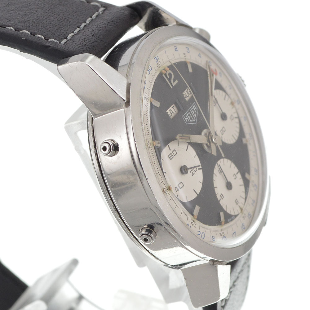 Heuer Carrera 2547 vintage Caliber Valjoux 723 Triple calendar Black White Dial Hand Winding Men's
 Watch Z#144320