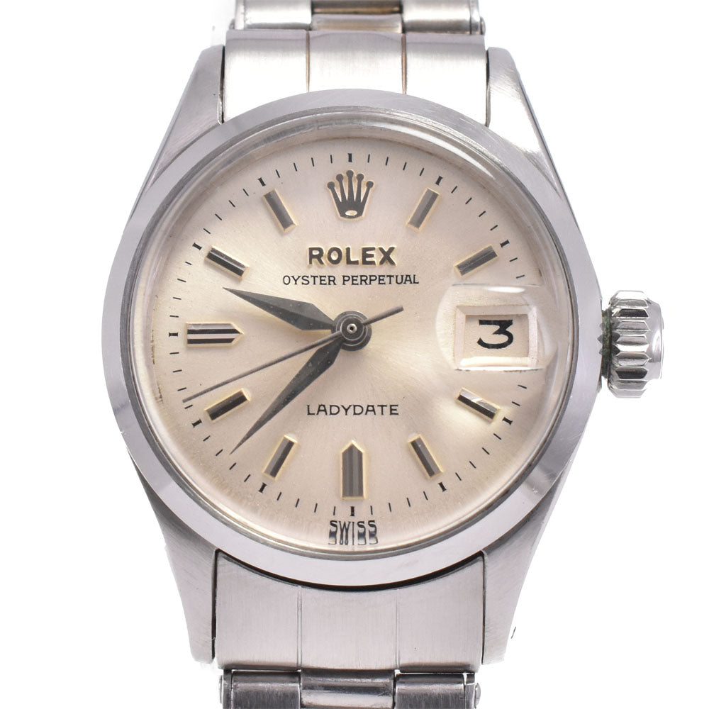 ROLEX Oyster Perpetual Lady Date 6516 vintage Cal.1130 butterfly rotor Silver Dial Automatic Ladies
 Watch E#144358