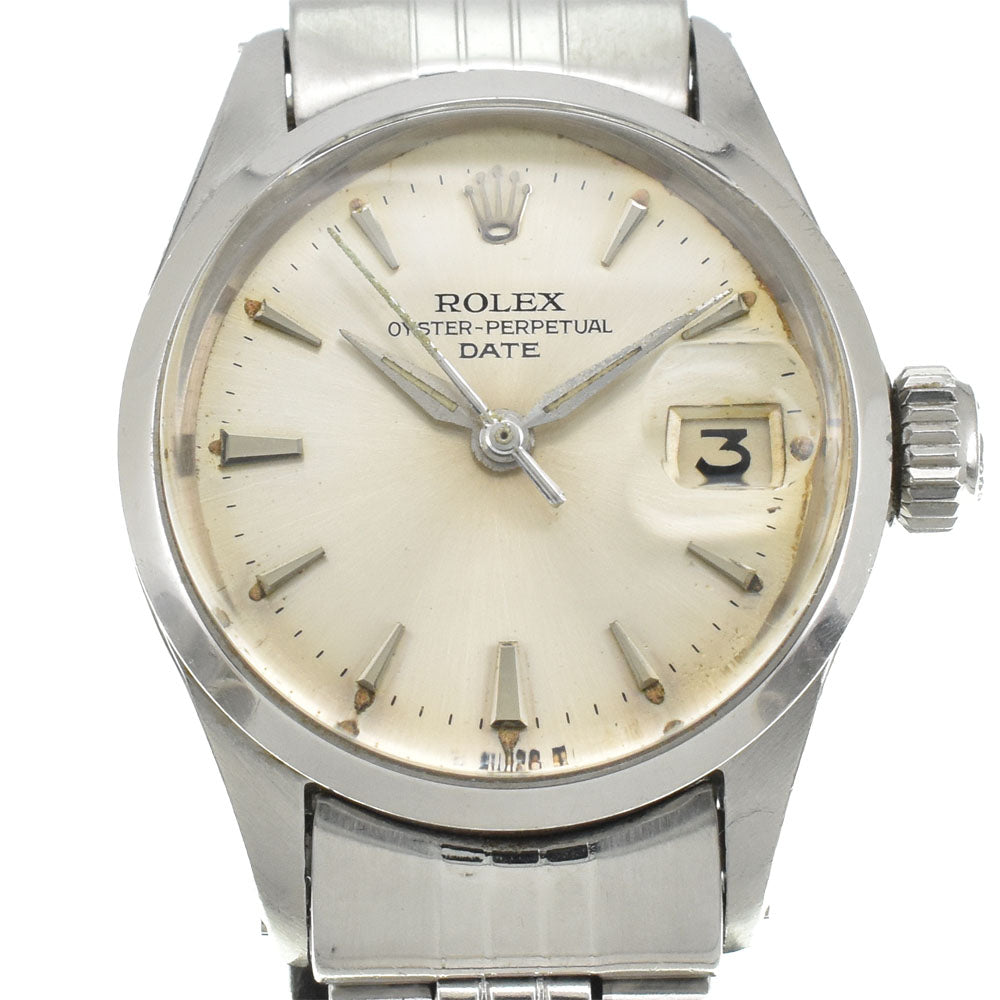 ROLEX Oyster Perpetual Date 6516 vintage Cal.1160 butterfly rotor Silver Dial Automatic Ladies
 Watch G#144360