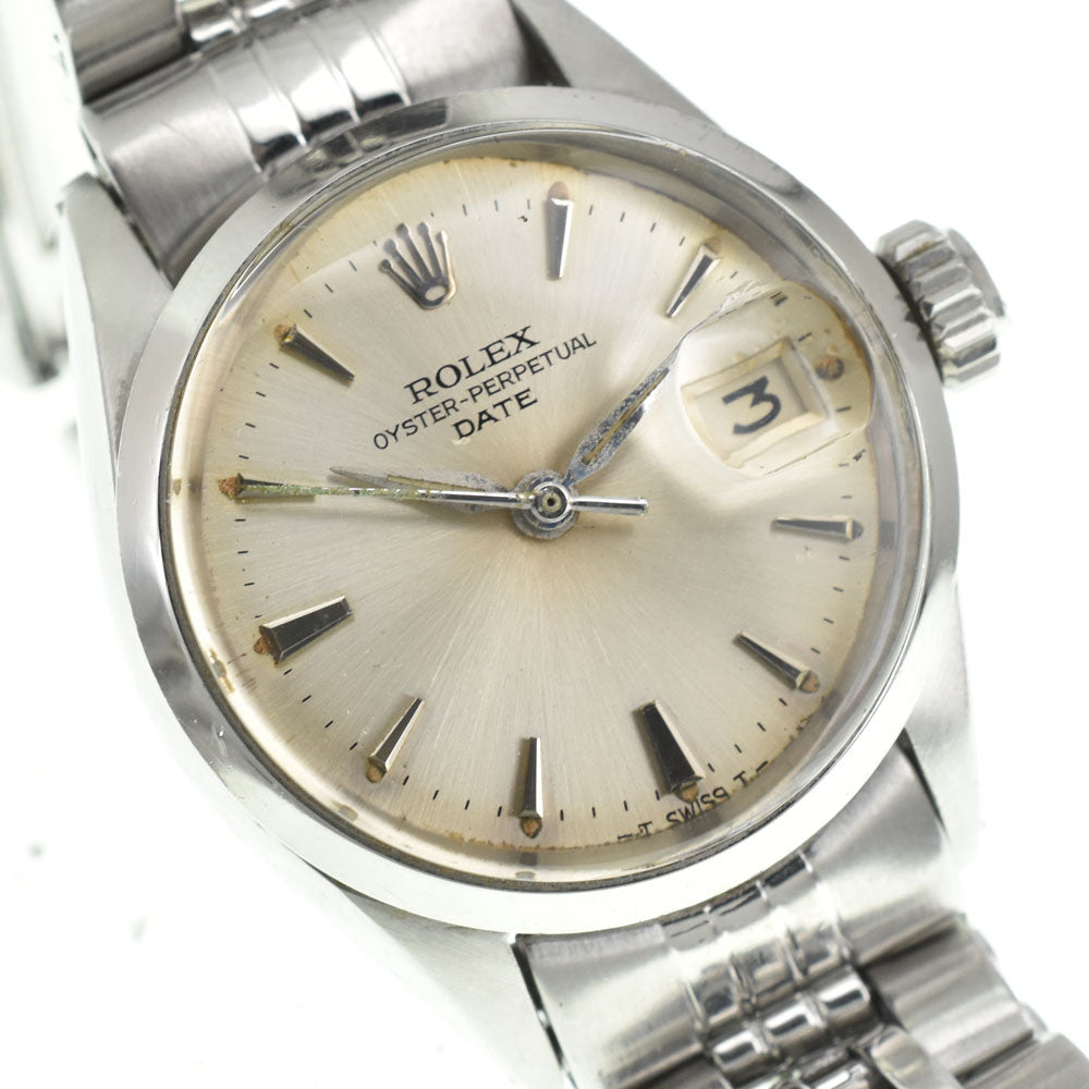 ROLEX Oyster Perpetual Date 6516 vintage Cal.1160 butterfly rotor Silver Dial Automatic Ladies
 Watch G#144360