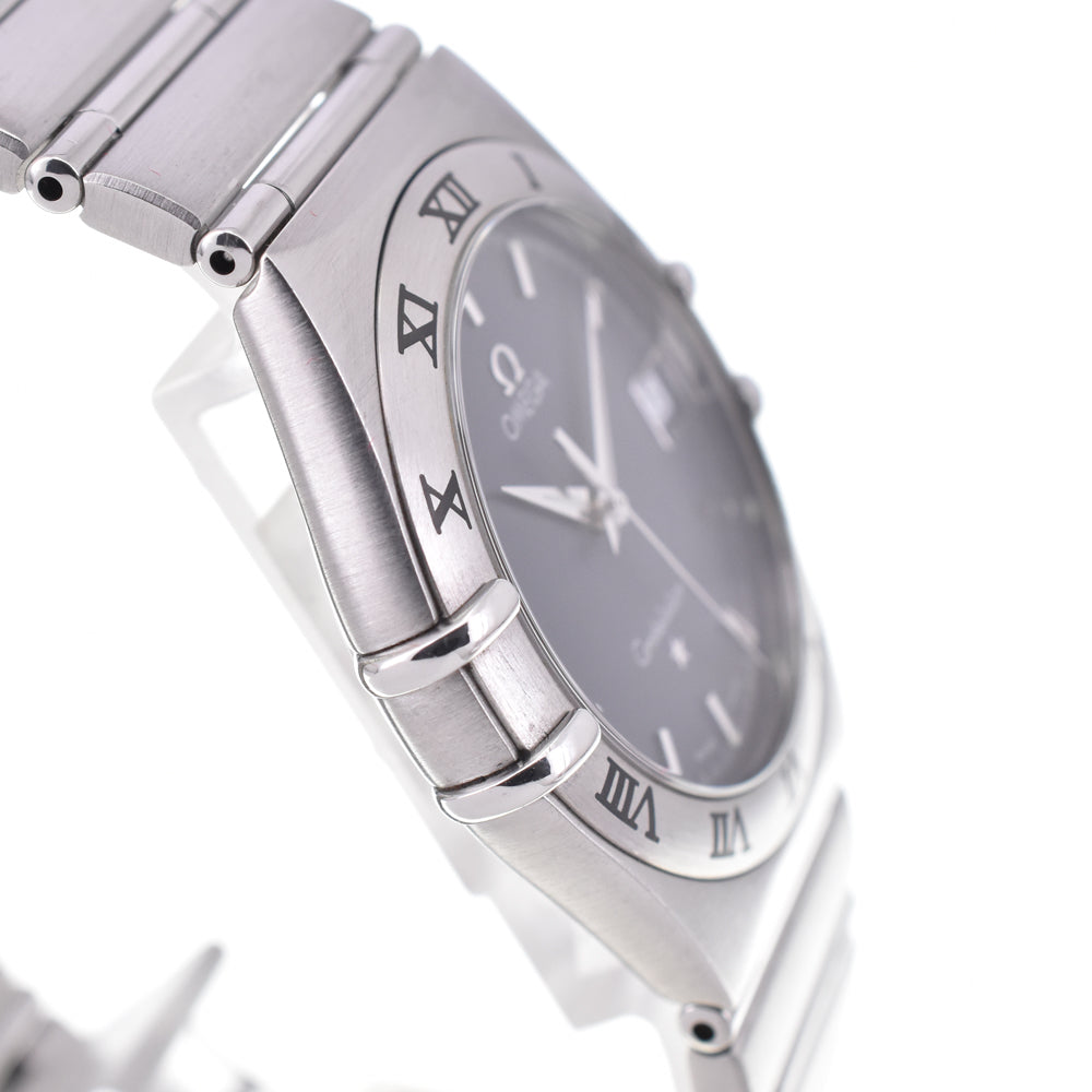 144373 with paper OMEGA Constellation 1512.40 Date gray Dial Quartz Men's Wat ...