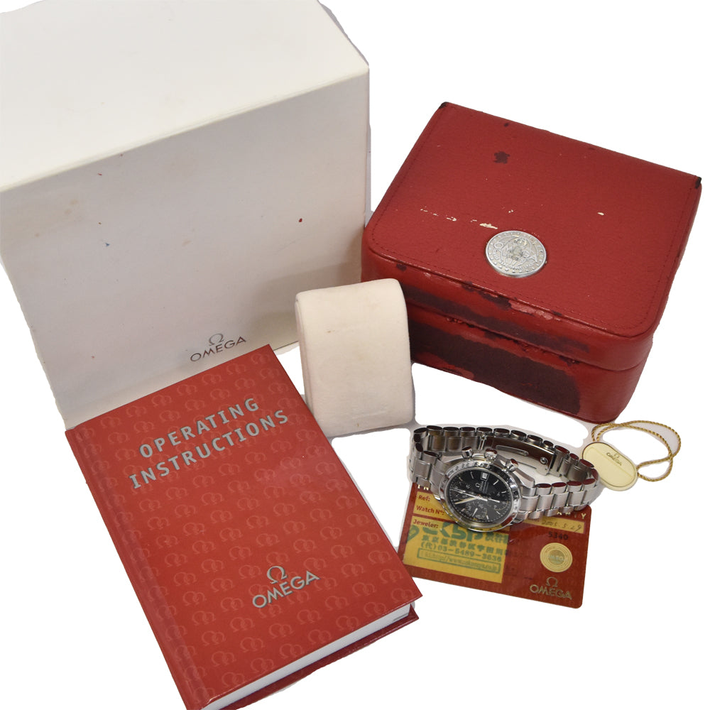 with paper OMEGA Speedmaster 3513.80 Chronograph Date blue Dial Automatic Men's
 Watch G#144376