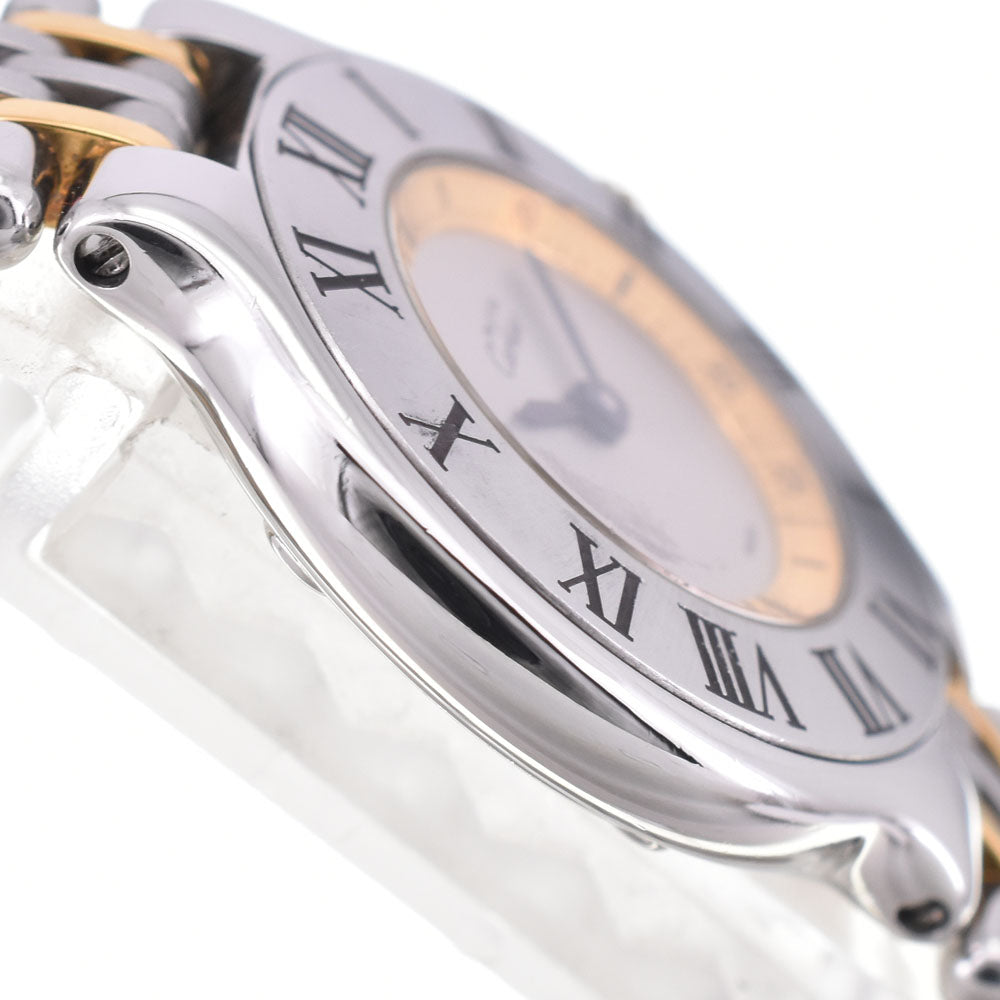 CARTIER Must21 SM W10075F4 Stainless Steel/Gold Plated Silver Dial Quartz Ladies
 Watch D#144378