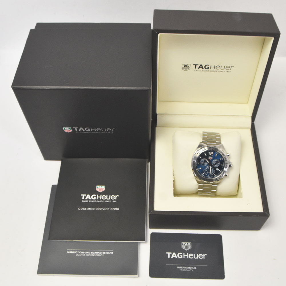 with paper TAG HEUER Formula 1 CAZ1014.BA0842 Chronograph Date blue Dial Quartz Men's
 Watch C#144386