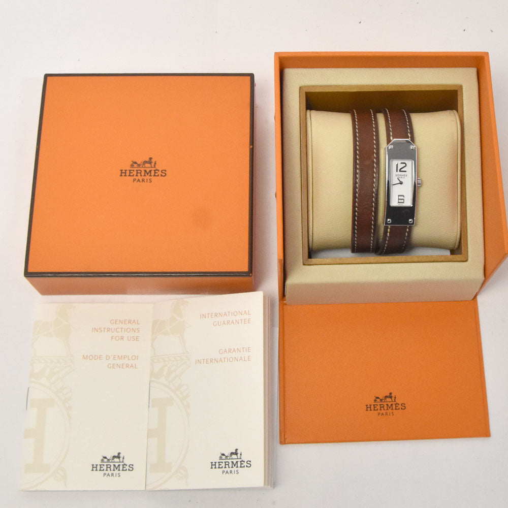 with paper HERMES Kelly 2 watch KT1.210 Dubrutur white Dial Quartz Ladies
 Watch B#144398