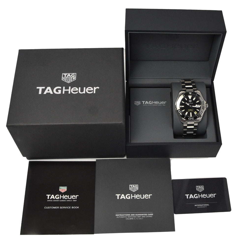 with paper TAG HEUER Aqua racer WAY201A.BA0927 Caliber 5 black Dial Automatic Men's
 Watch E#144419