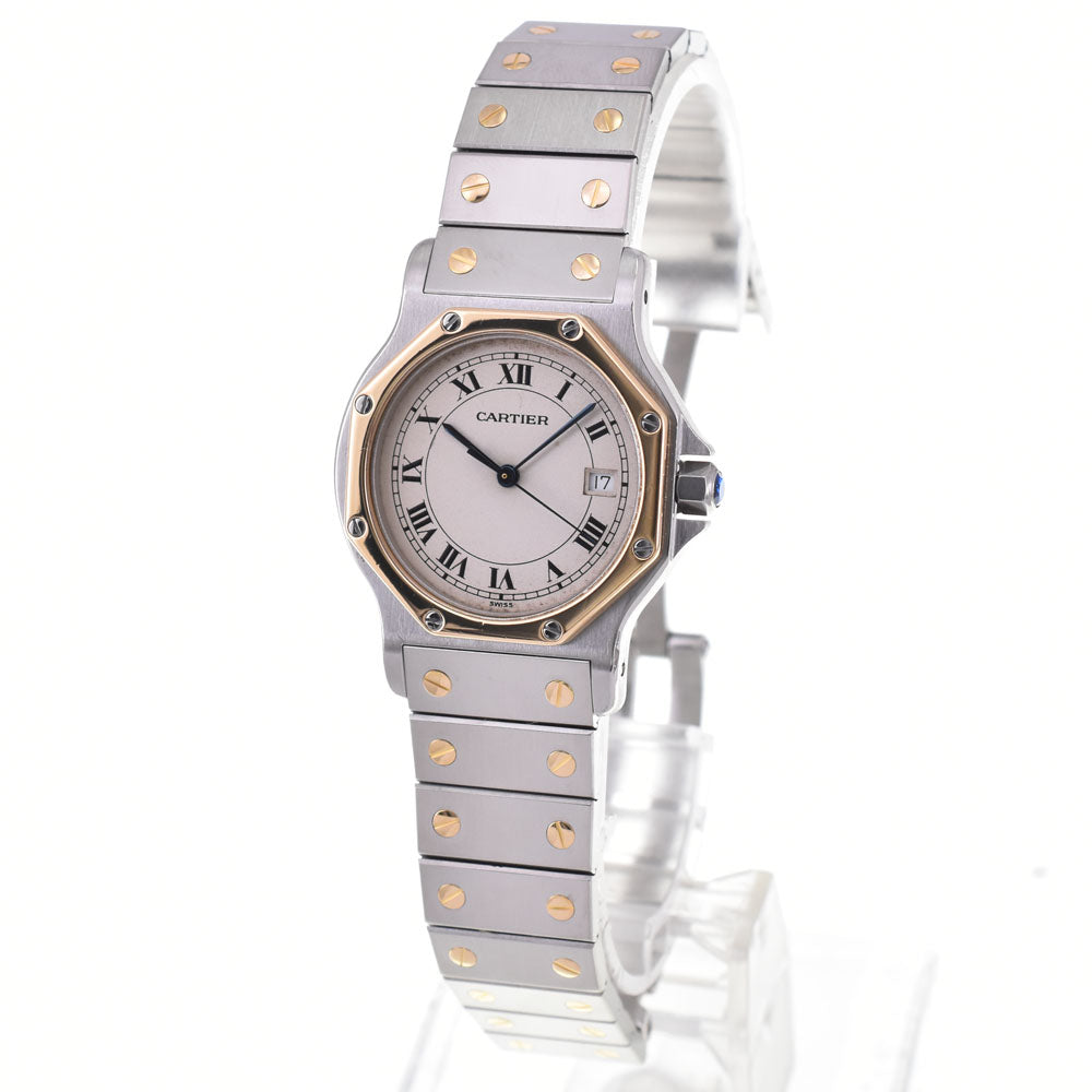 with paper CARTIER Santos Octagon LM W2001583 Stainless Steel/K18YG Ivory Dial Quartz Unisex
 Watch D#144425