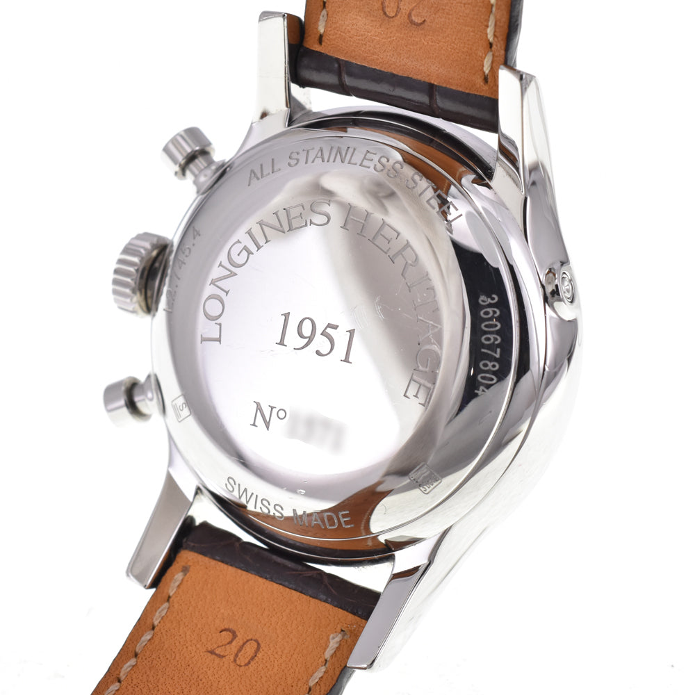with paper LONGINES Heritage 1951 L2.745.4 Chronograph Silver Dial Automatic Men's
 Watch G#144429