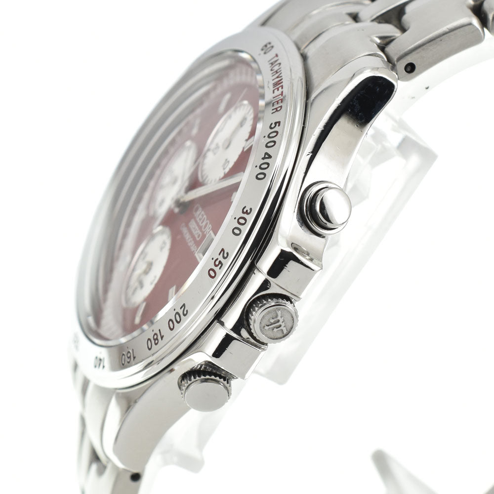 SEIKO CREDOR Pacificique 7T72-0A10 Chronograph Date Red Dial Quartz Men's
 Watch E#144430