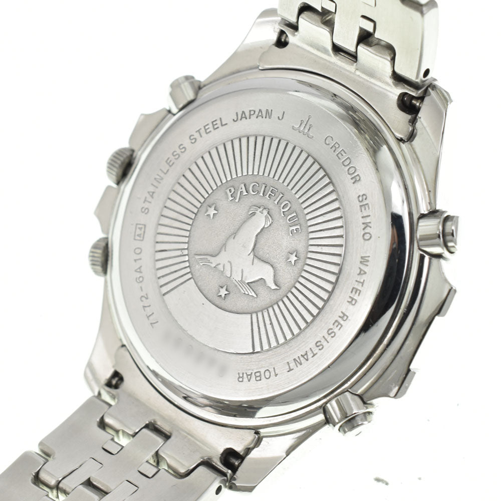 SEIKO CREDOR Pacificique 7T72-0A10 Chronograph Date Red Dial Quartz Men's
 Watch E#144430