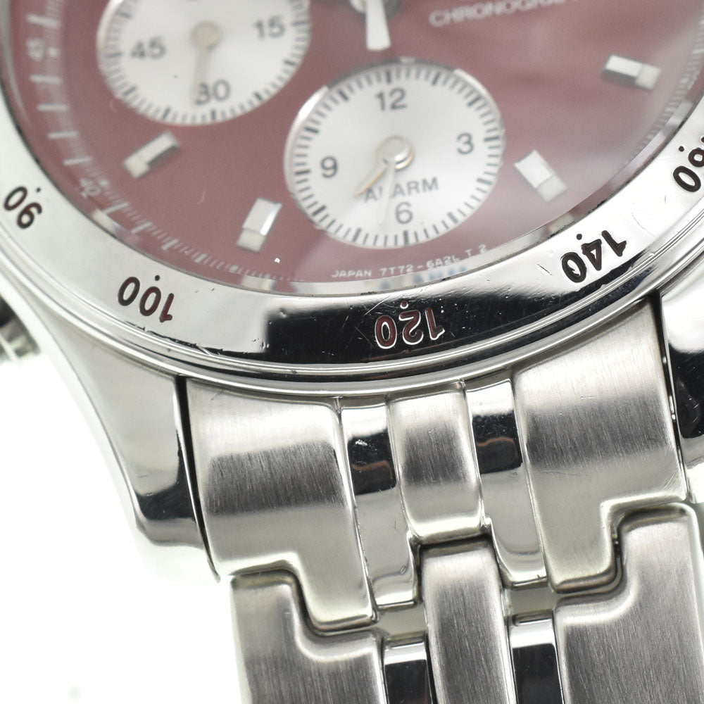SEIKO CREDOR Pacificique 7T72-0A10 Chronograph Date Red Dial Quartz Men's
 Watch E#144430