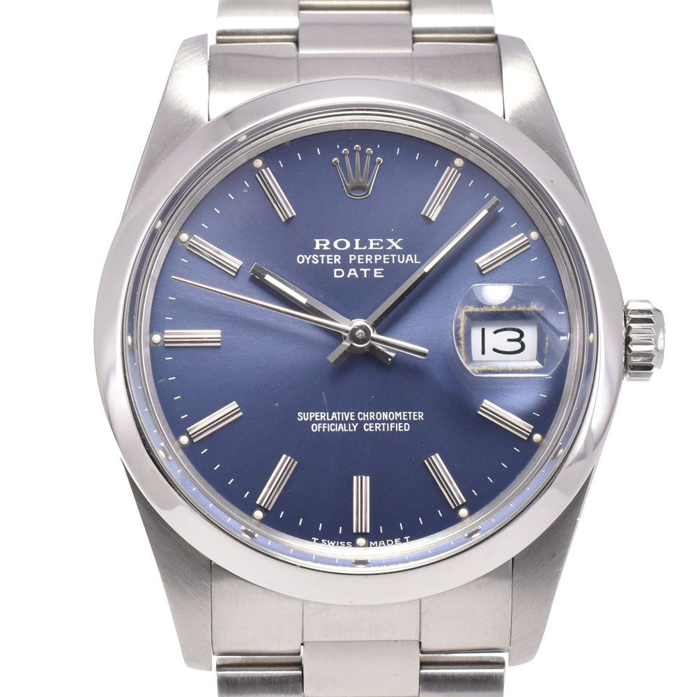 ROLEX Oyster perpetual date 15000 vintage L number Cal.3035 blue Dial Automatic Men's
 Watch D#144439