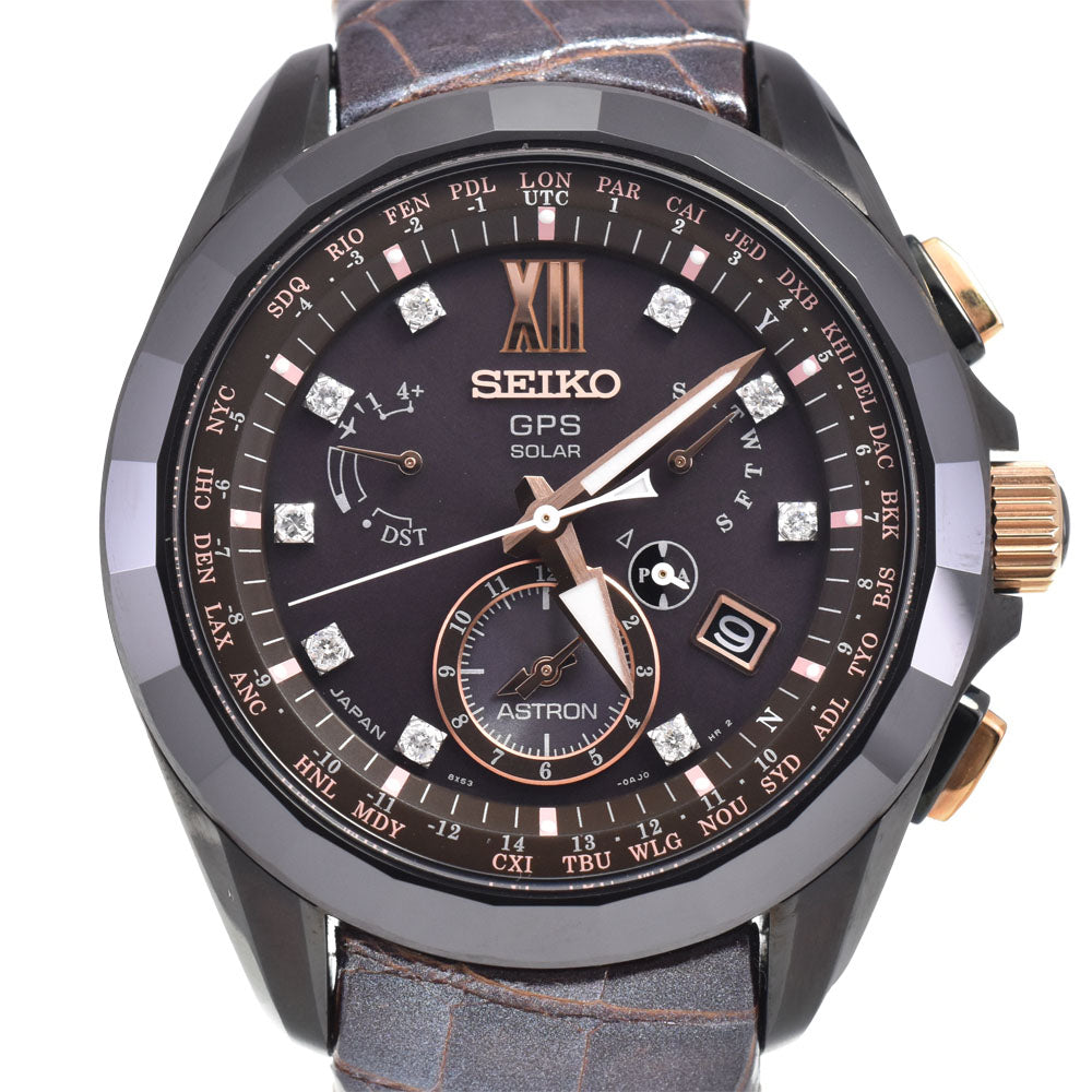 with paper SEIKO Astron SBXB083/8X53-0AP0-2 9P diamond Brown Dial GPS Solar Men's
 Watch C#144451