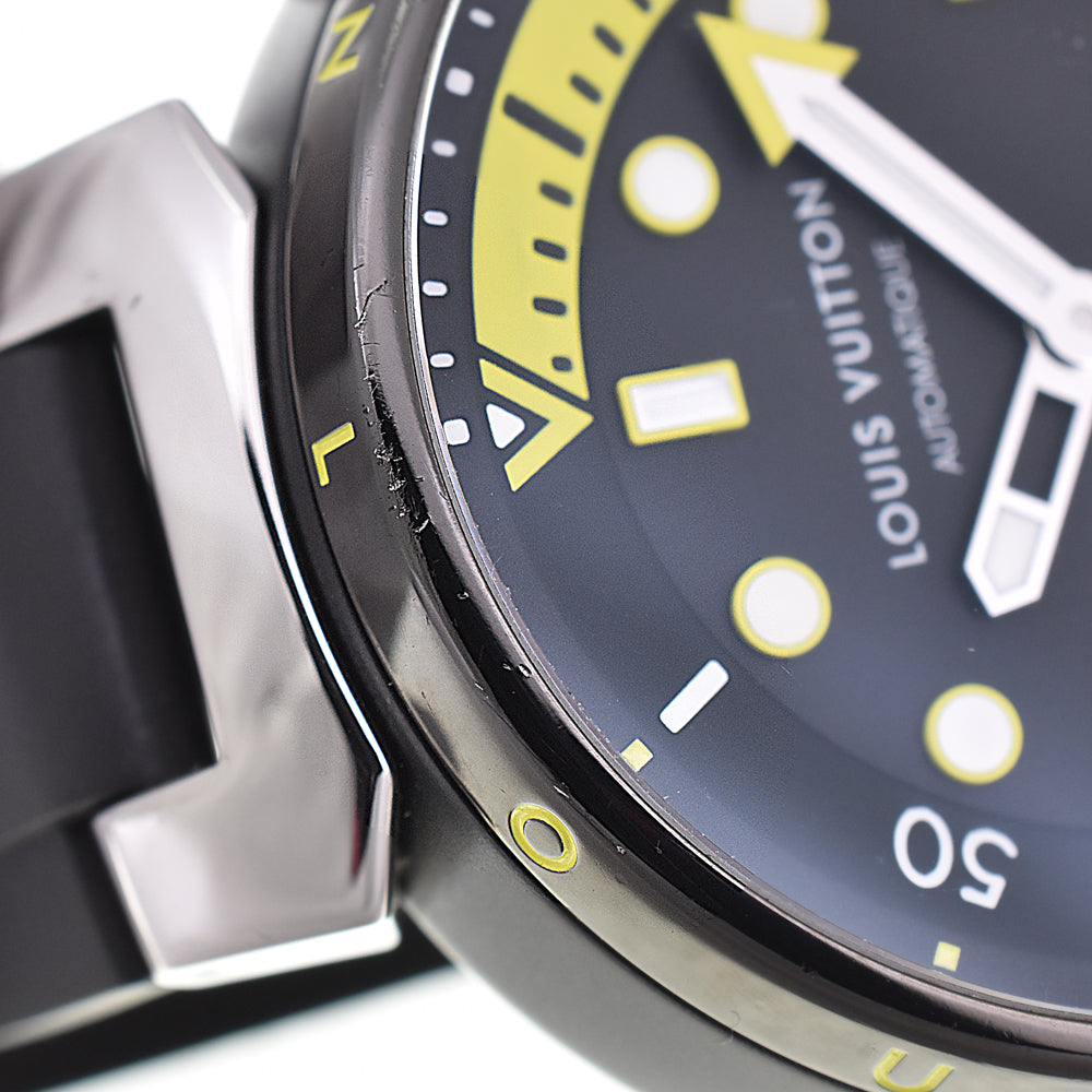 LOUIS VUITTON Tambour Street Diver QA122 Inner Bezel Black / yellow Dial Automatic Men's
 Watch D#144465