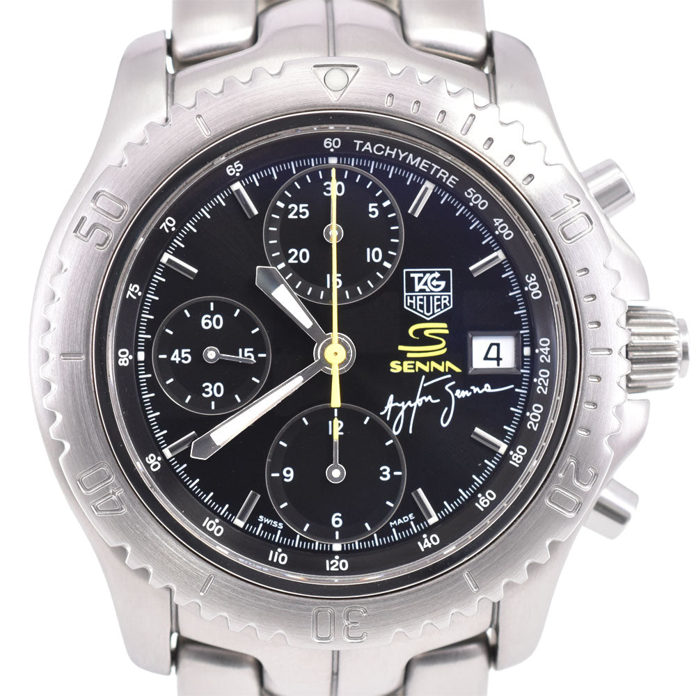 TAG HEUER Link Ayrton Senna limited model CT2115 Chronograph Date black Dial Automatic Men's
 Watch D#144486
