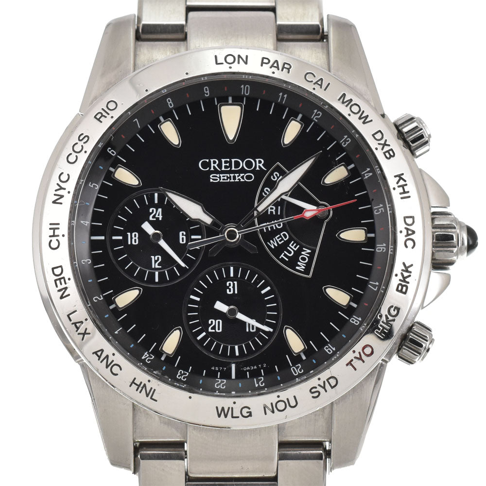 with paper SEIKO CREDOR Phoenix GCBG987/4S77-0A40 World Time Tetsuya Kumakawa Model black Dial Automatic Men's
 Watch E#144491