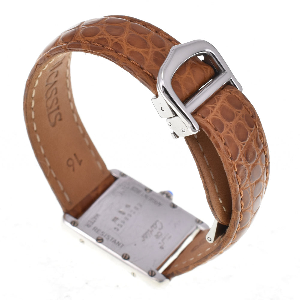 CARTIER Must tank W1014054 SV 925 / Leather white Dial Quartz Ladies
 Watch I#144500