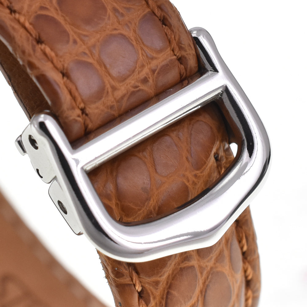 CARTIER Must tank W1014054 SV 925 / Leather white Dial Quartz Ladies
 Watch I#144500