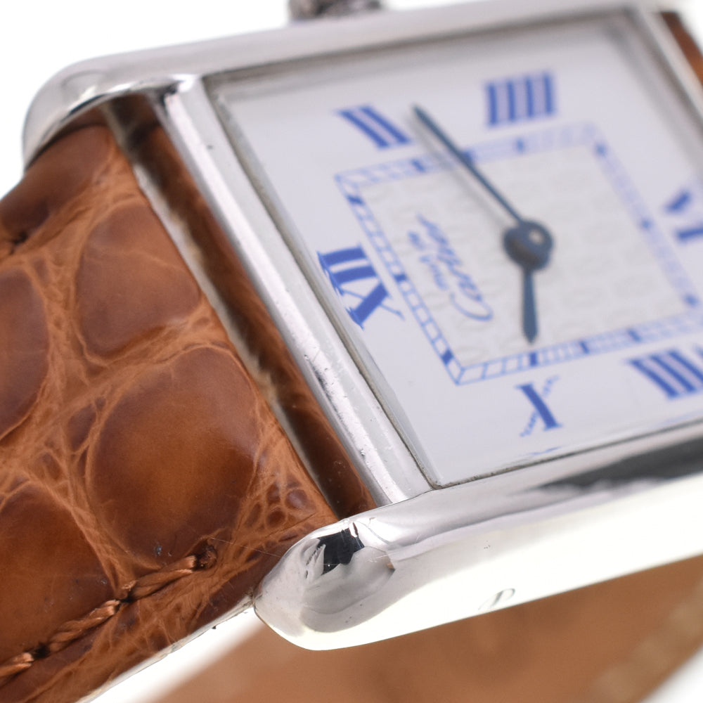 CARTIER Must tank W1014054 SV 925 / Leather white Dial Quartz Ladies
 Watch I#144500