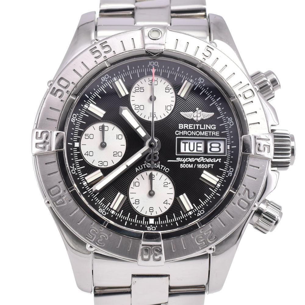 with paper BREITLING Super Ocean A13340 Chronograph day date Black / Silver Dial Automatic Men's
 Watch D#144508