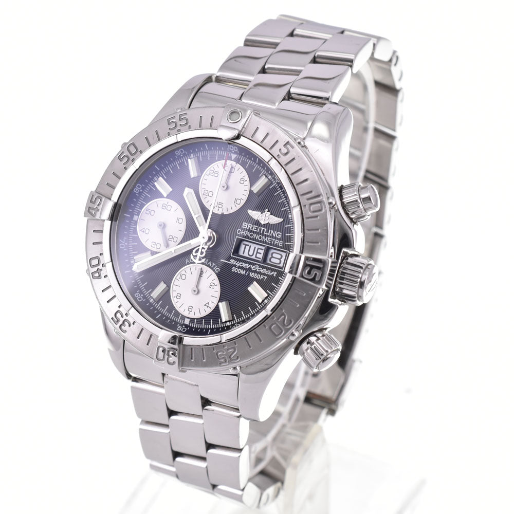 with paper BREITLING Super Ocean A13340 Chronograph day date Black / Silver Dial Automatic Men's
 Watch D#144508