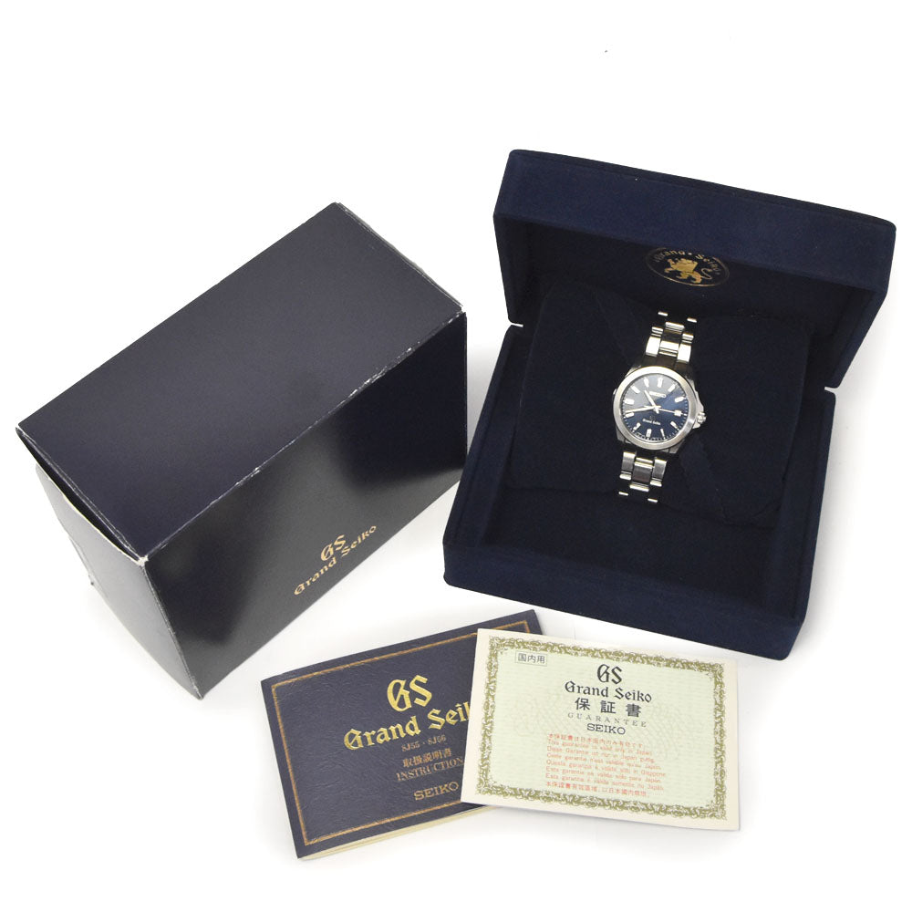 with paper SEIKO Grand Seiko 8J56-8020/SBGF019 Date blue Dial Quartz Men's
 Watch D#144519