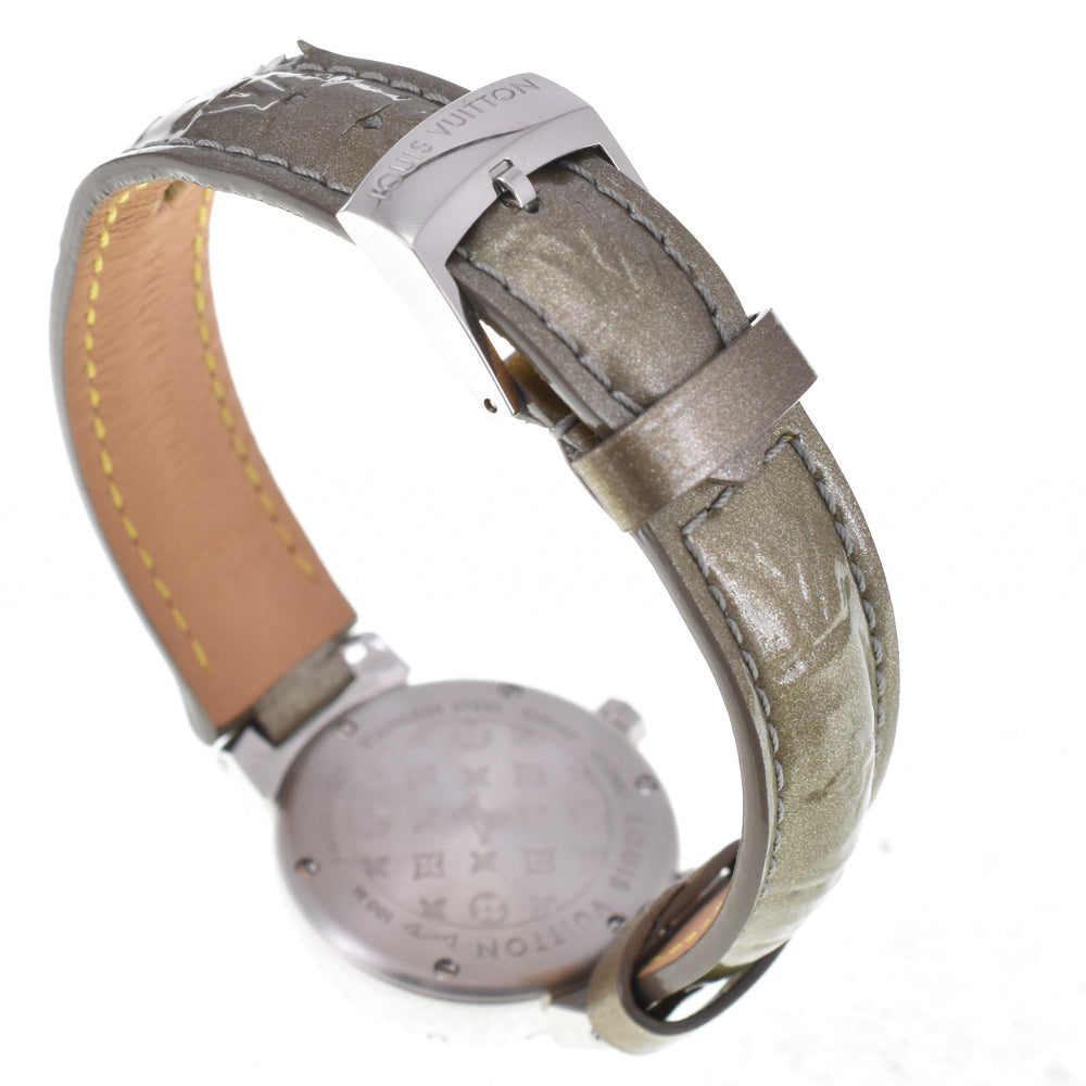 with paper LOUIS VUITTON Tambourg Disc PM Q12MU diamond gray Dial Quartz Ladies
 Watch D#144523