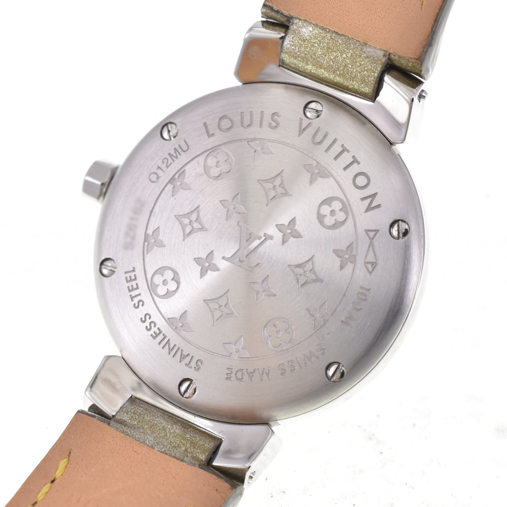 with paper LOUIS VUITTON Tambourg Disc PM Q12MU diamond gray Dial Quartz Ladies
 Watch D#144523