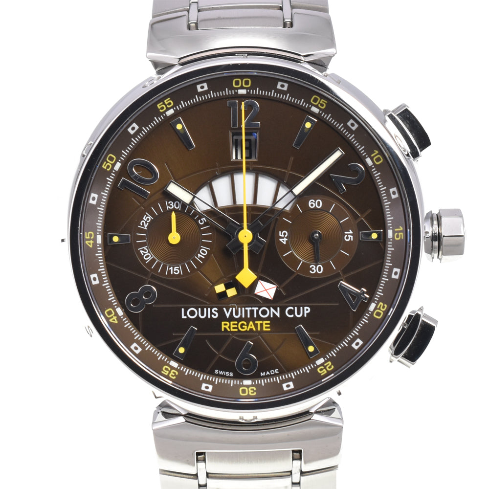 with paper LOUIS VUITTON Tambour Chrono Regatta Vuitton Cup Q1021 Brown Dial Automatic Men's
 Watch C#144524