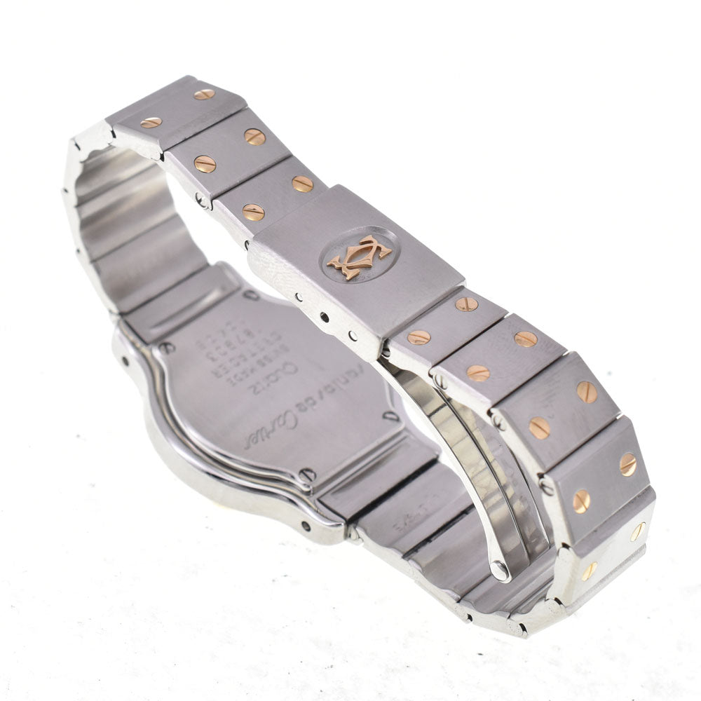 CARTIER Santos Octagon SM W2001683 K18YG/Stainless Steel Ivory Dial Quartz Ladies
 Watch H#144525