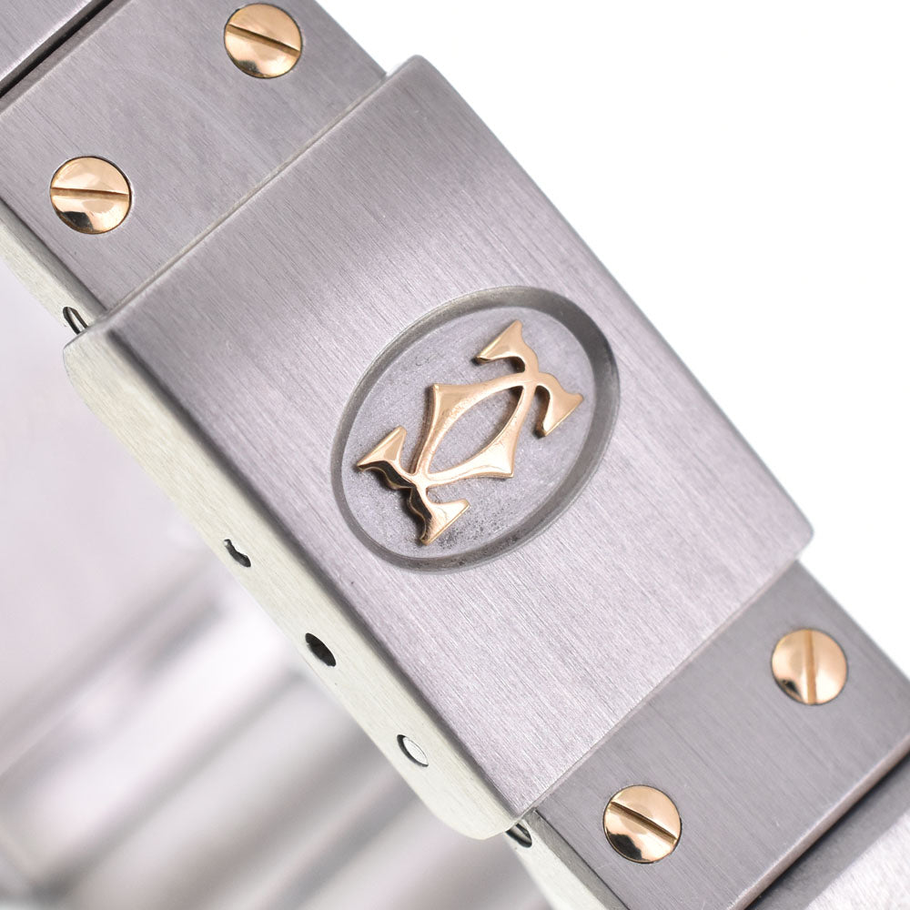 CARTIER Santos Octagon SM W2001683 K18YG/Stainless Steel Ivory Dial Quartz Ladies
 Watch H#144525